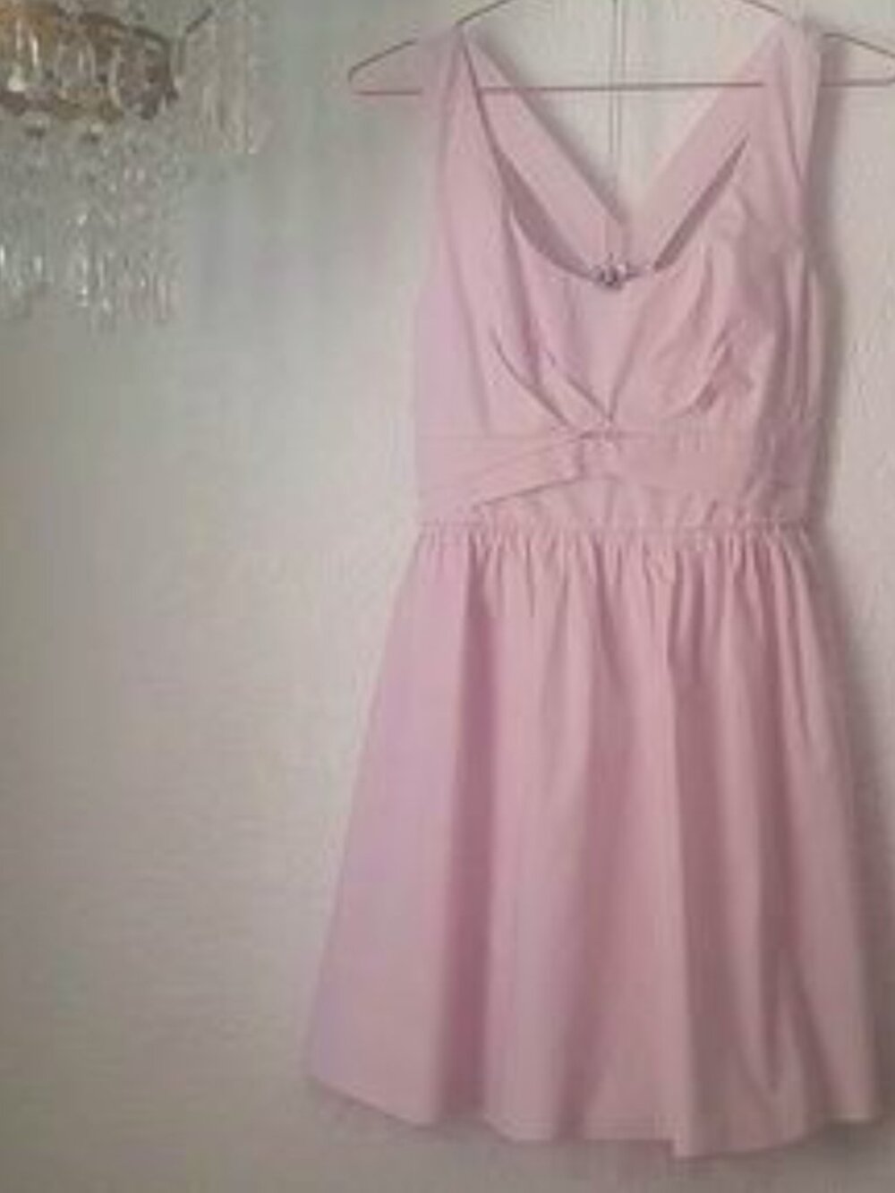 Crystal Doll SZ 5T Pink Cotton Halter Pleated Bodice Dress